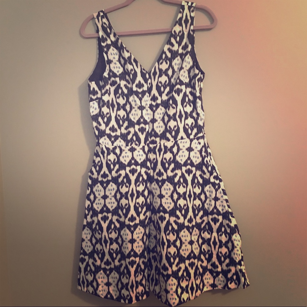 Gap Linen Dress Navy, White and Light Blue Size 8T